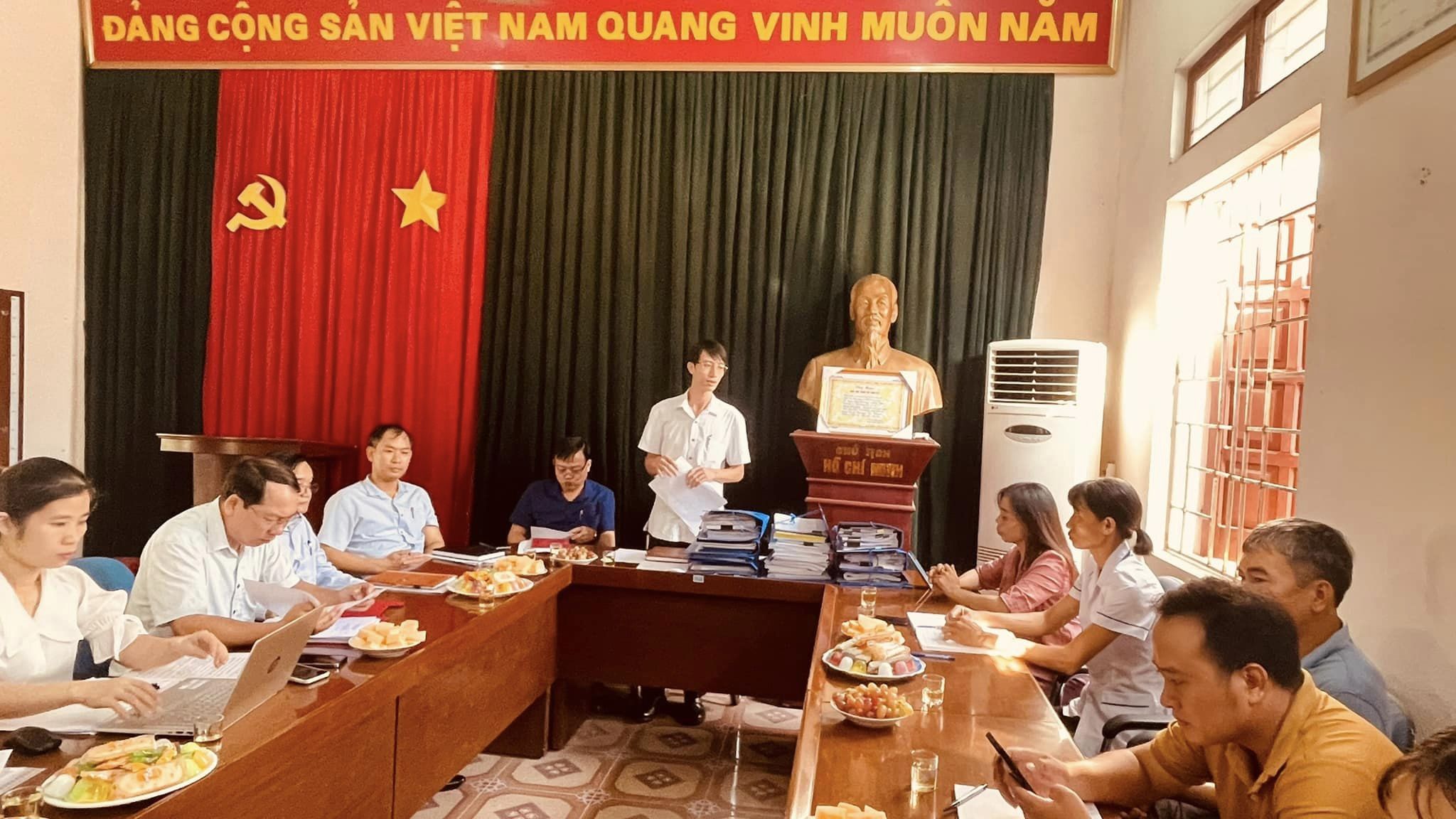 Thẩm định xã đạt Bộ tiêu chí Quốc gia về y tế giai đoạn đến năm 2023 tại xã Cổ Đô.